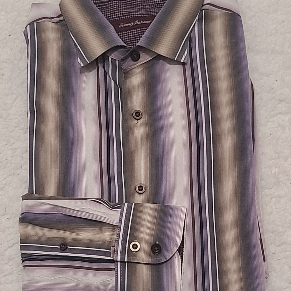 Tommy Bahama Silk Blend XL/TG Long Sleeve Button Down Shirt EUC